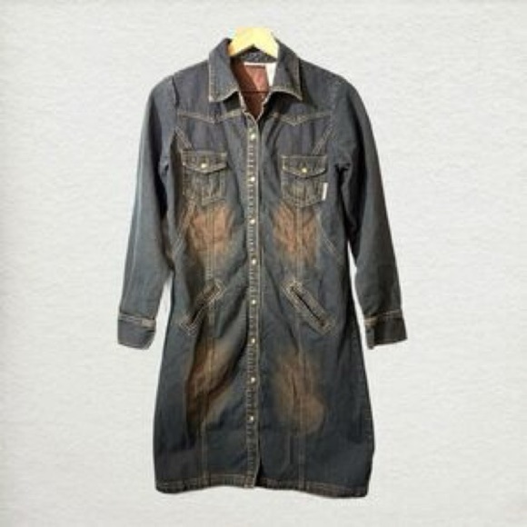 mary-kateandashley Dresses & Skirts - MARY KAY AND ASHLEY | 7/8 Distressed Denim Mini Dress Tunic